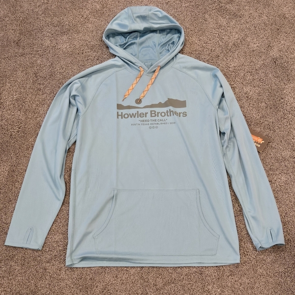 Howler Brothers Men's Large Loggerhead Hoodie. Nile Blue Color - Picture 1 of 4